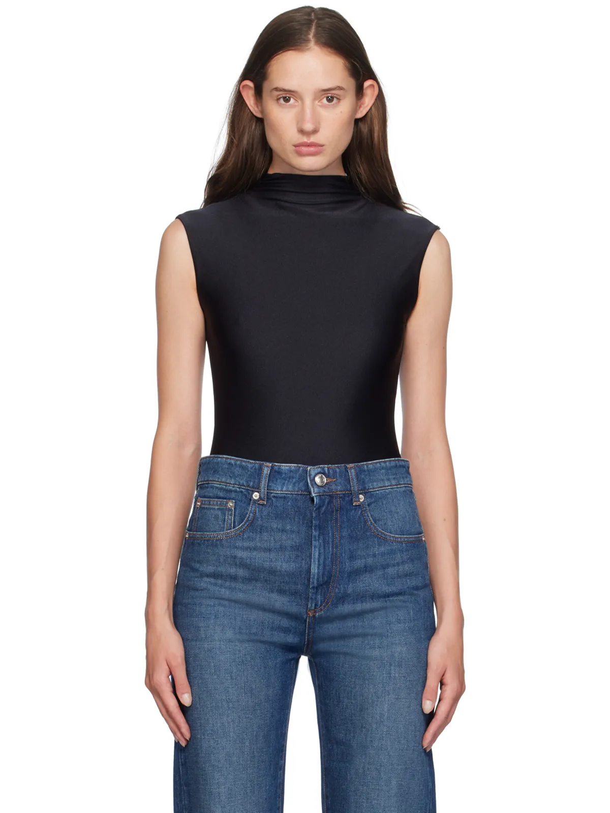 Sportmax シャイニー ライクラ ボディスーツ - 画像1