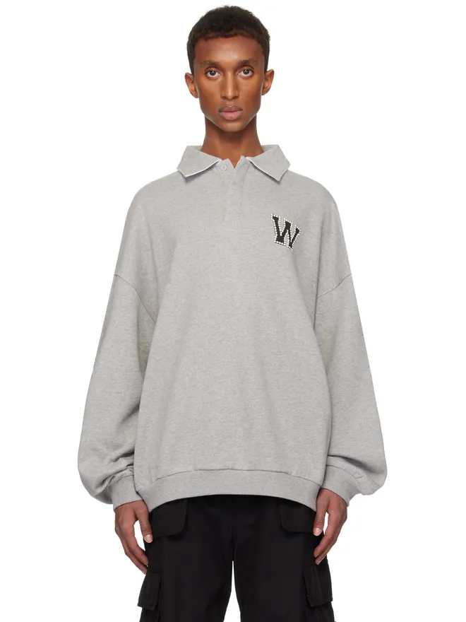 WE11DONE WE11DONE フェイクパール ロゴ ポロシャツの商品画像