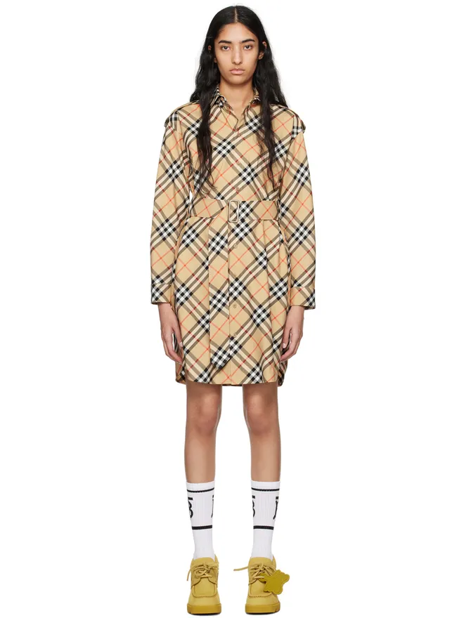 Burberry Burberry チェック シャツ ミディアムワンピースの商品画像