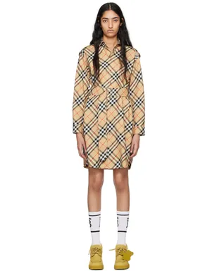Burberry チェック シャツ ミディアムワンピース - サムネイル1