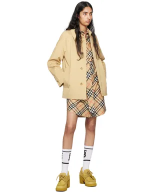 Burberry チェック シャツ ミディアムワンピース - サムネイル4