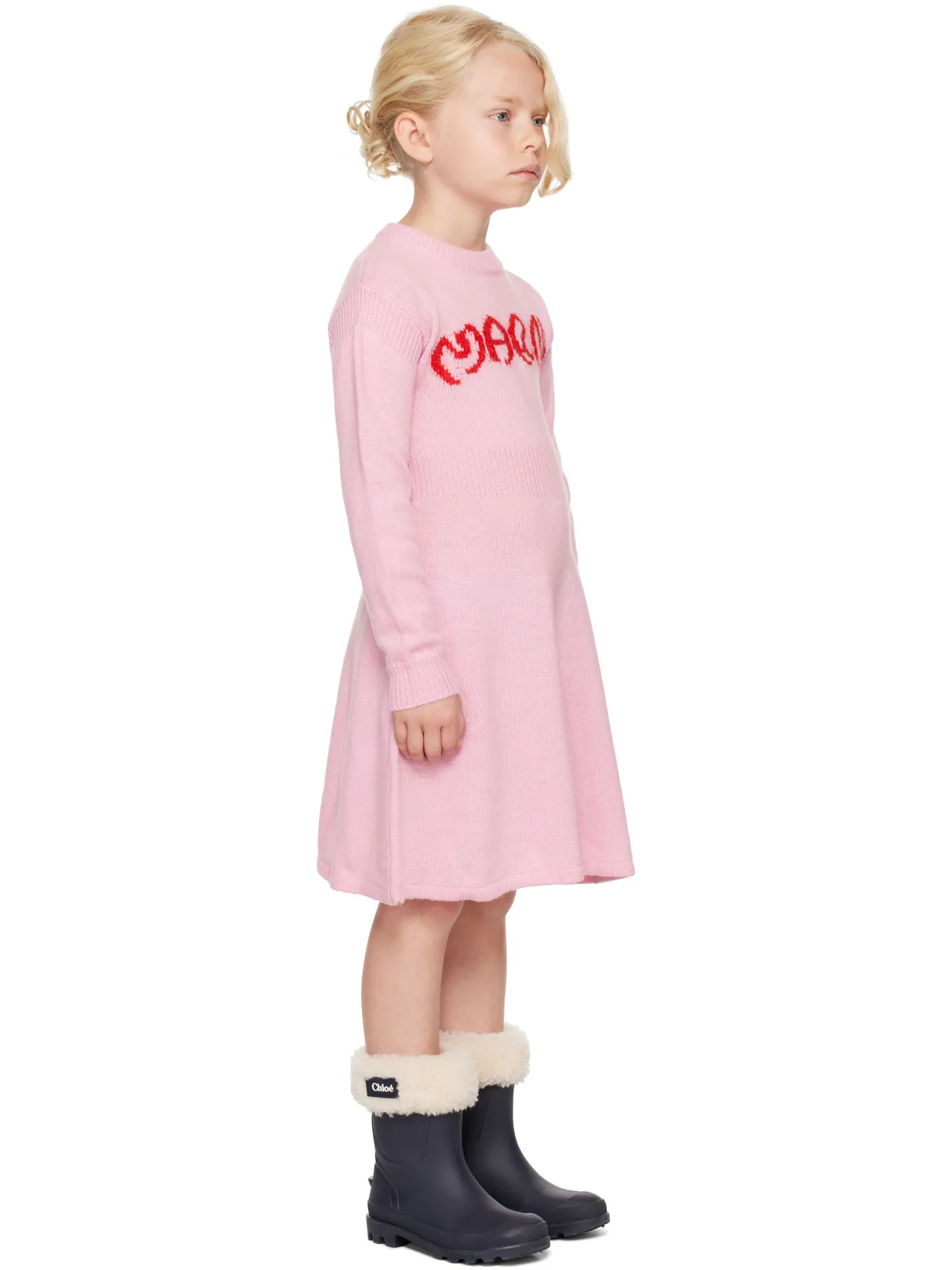 Marni キッズ｜ ブラッシュド ロゴ ワンピース - 画像2