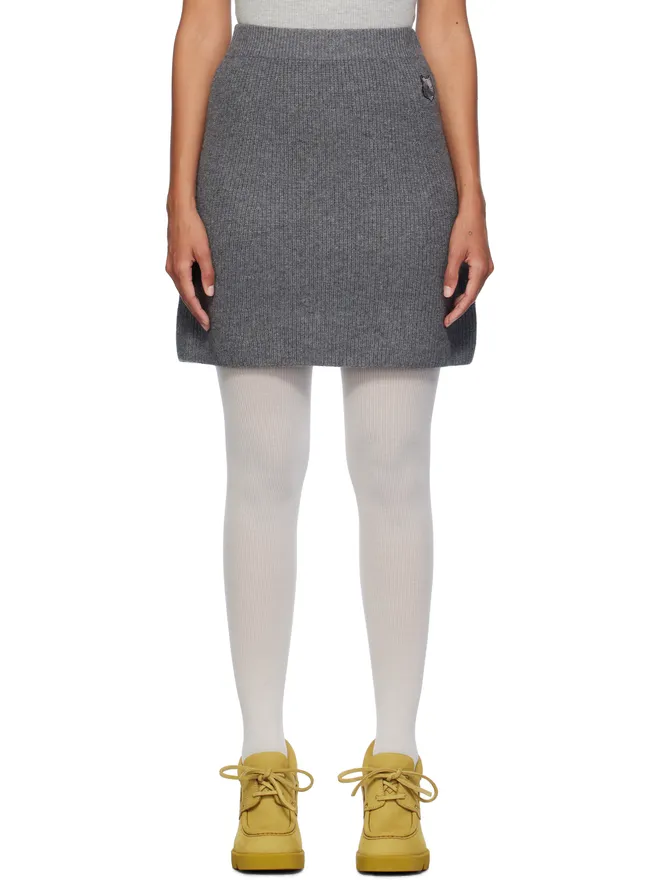 Maison Kitsuné Maison Kitsuné ボールド フォックスヘッド パッチ リブ ミニスカートの商品画像