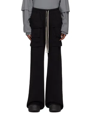 Rick Owens DRKSHDW ブラック Porterville Creatch ドローストリング ワイド カーゴパンツ - サムネイル1