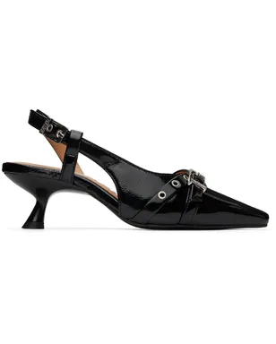 Ganni ブラック Eyelets Open キトンヒール - サムネイル1