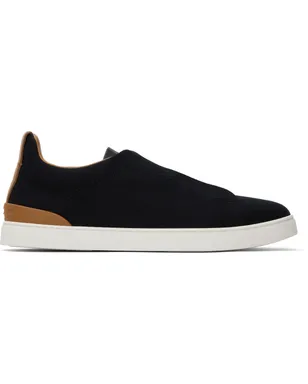 ZEGNA #UseTheExistingコレクション ブラック Triple Stitch ウール スニーカー - サムネイル1