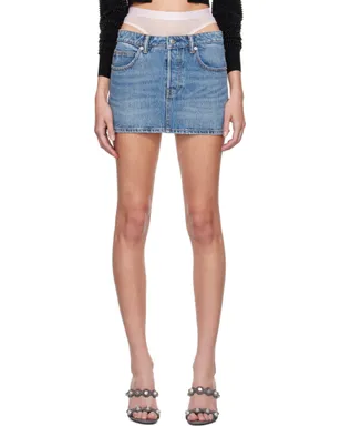 Alexander Wang Pre-Styled ラインストーン ホットフィックス デニム ミニスカート - サムネイル1