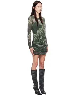 Alexander Wang Cloud-Print ラインストーン ホットフィックス シア ミニドレス - サムネイル2