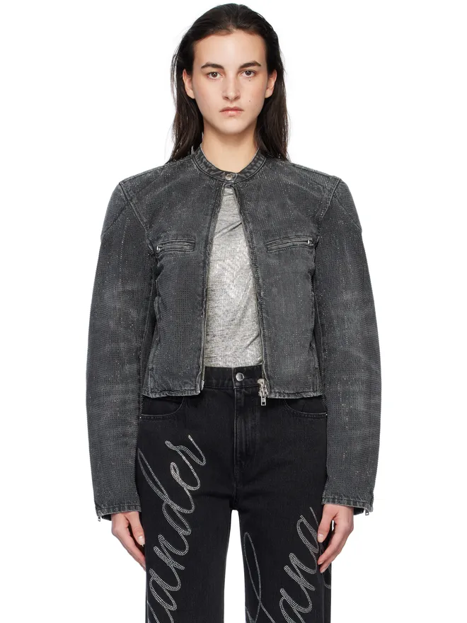 Alexander Wang Alexander Wang Crystal Hotfix モーターサイクル デニムジャケットの商品画像