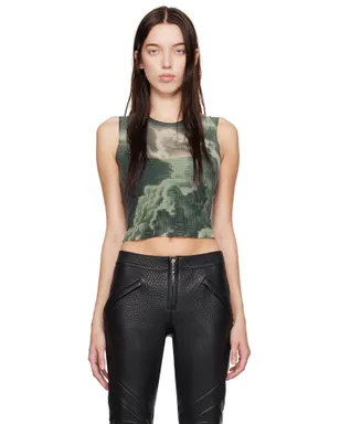 Alexander Wang Cloud-Print ラインストーン ホットフィックス タンクトップ - サムネイル1