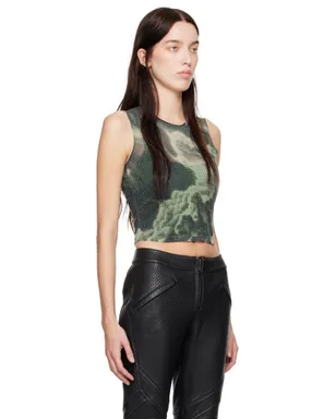 Alexander Wang Cloud-Print ラインストーン ホットフィックス タンクトップ - サムネイル2