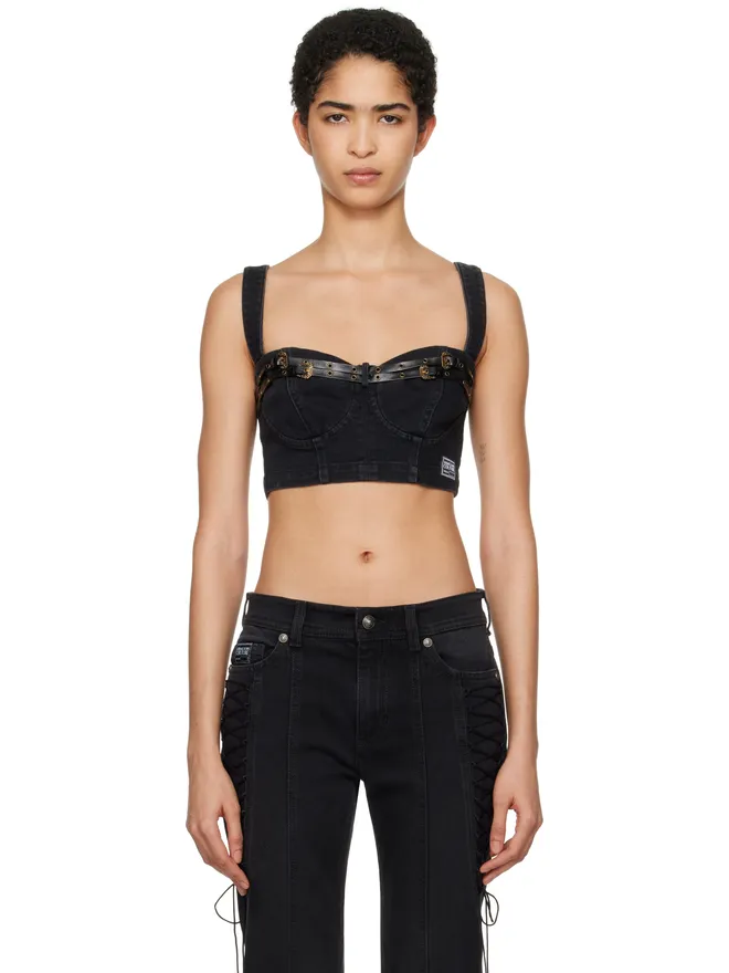 Versace Jeans Couture Versace Jeans Couture バロック バックル デニム ビスチェの商品画像