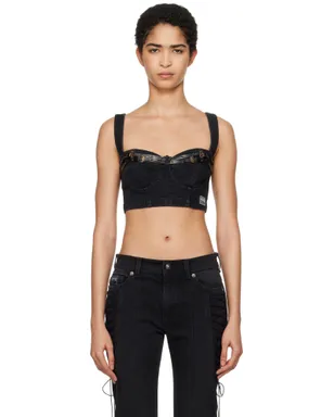 Versace Jeans Couture バロック バックル デニム ビスチェ - サムネイル1
