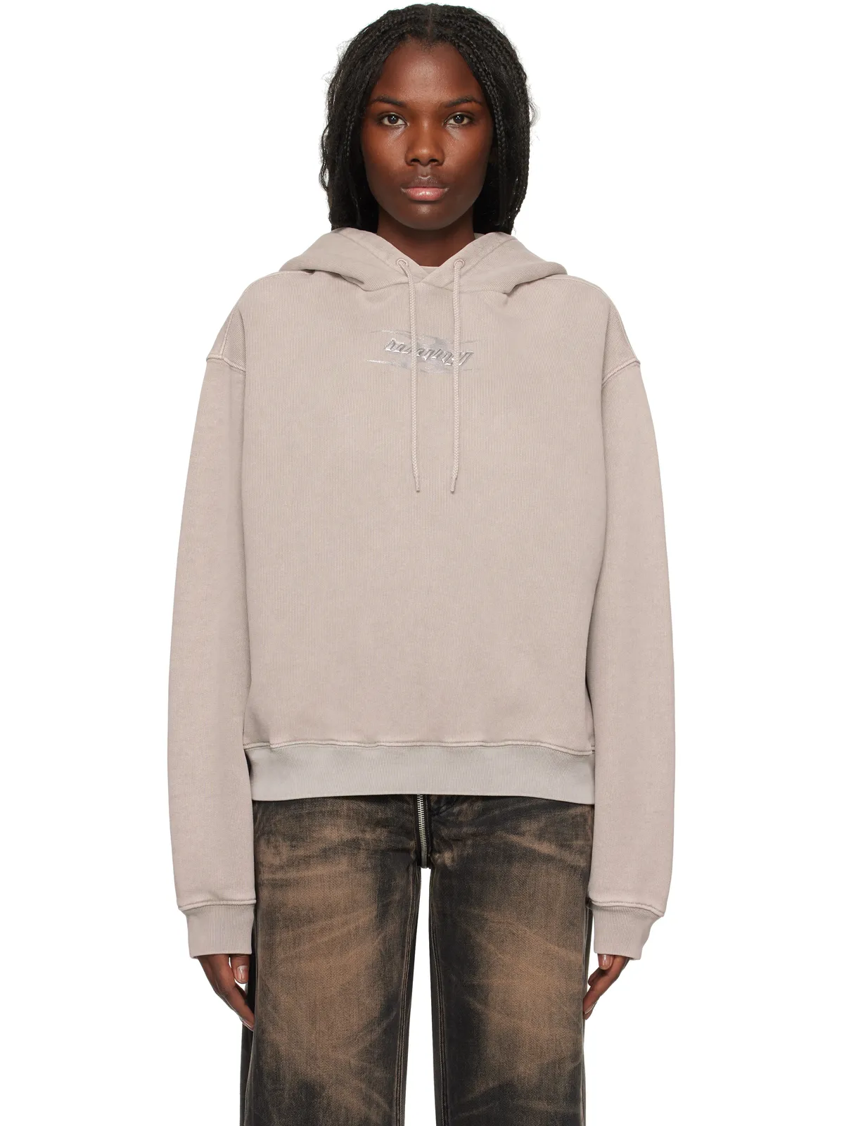 alexanderwang.t Blade Logo エンボス フーディ - 画像1