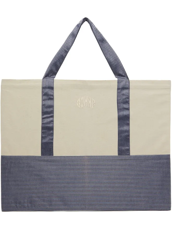 Gohar World Gohar World オフホワイト＆ブルー Gohar トートバッグの商品画像