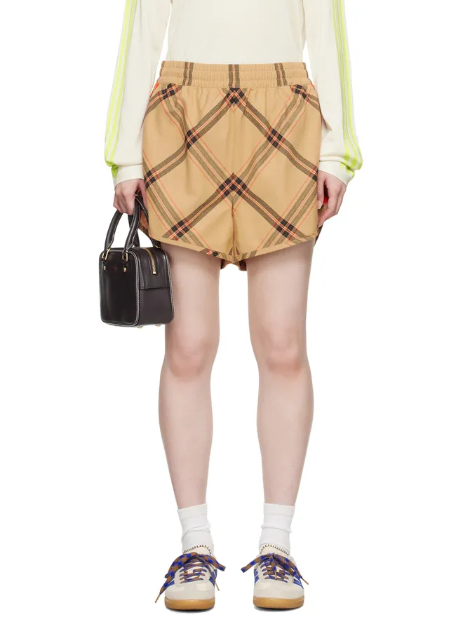 Wales Bonner Wales Bonner adidas Originalsエディション ベージュ チェック ショートパンツの商品画像