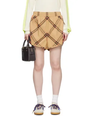 Wales Bonner adidas Originalsエディション ベージュ チェック ショートパンツ - サムネイル1