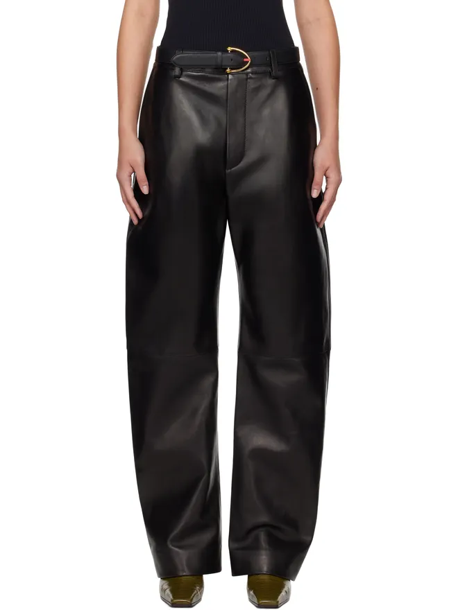 Bottega Veneta Bottega Veneta Rounded Leg レザーパンツの商品画像