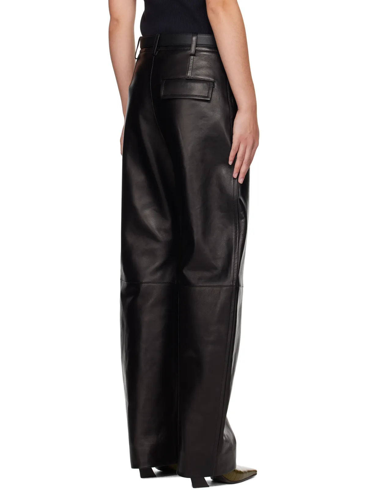 Bottega Veneta Rounded Leg レザーパンツ - 画像3