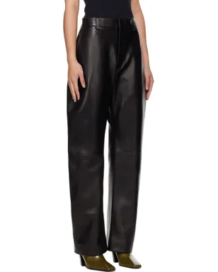 Bottega Veneta Rounded Leg レザーパンツ - サムネイル4