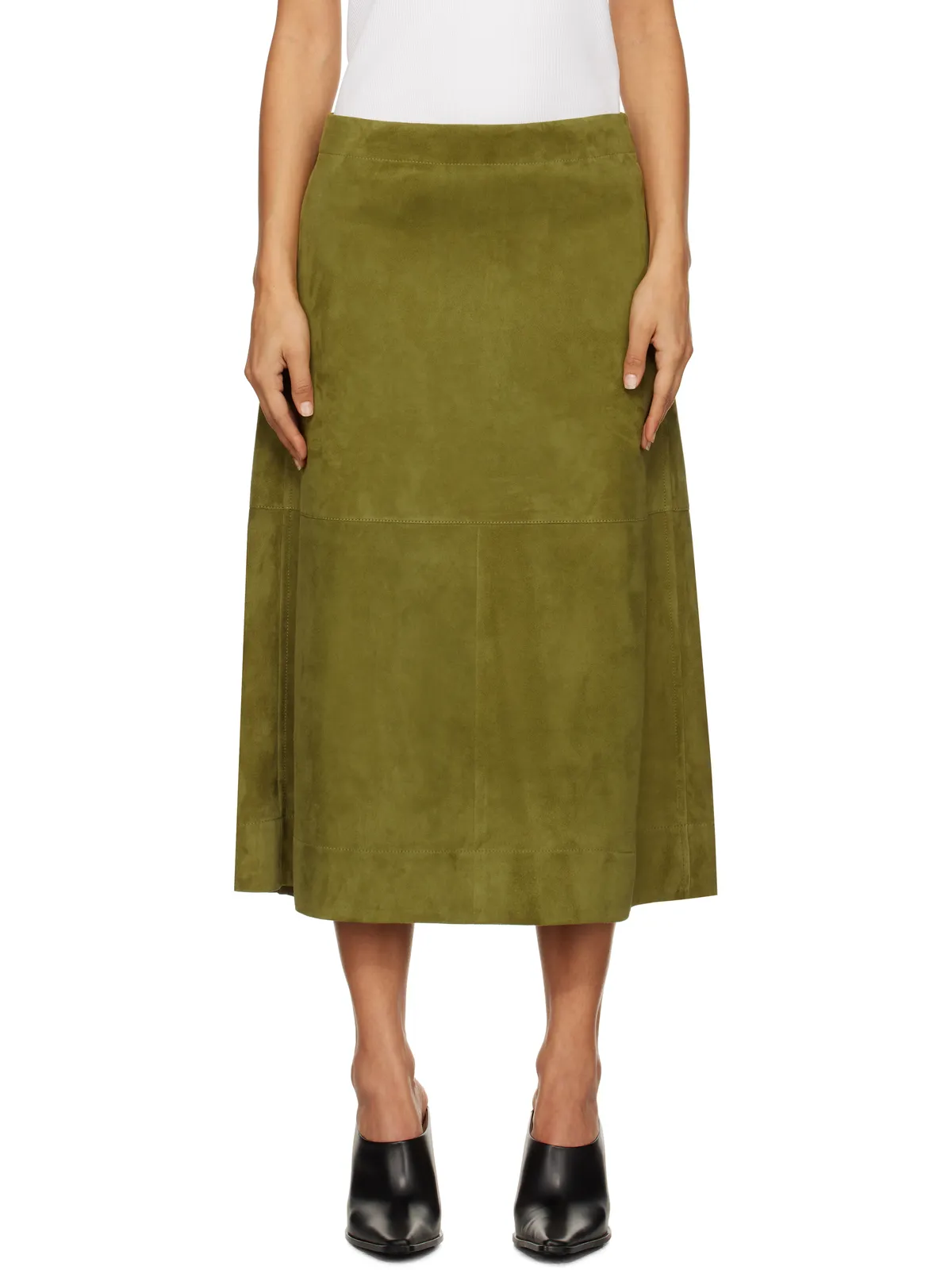 Bottega Veneta フルグレイン スエード ミディアムスカート - 画像1