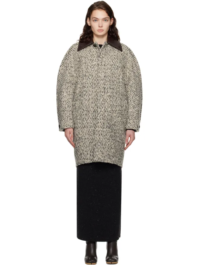 Bottega Veneta Bottega Veneta ウール ブークレ シェブロン コートの商品画像