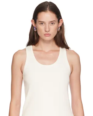 Bottega Veneta ネイビー＆ゴールド Drop ガラス ピアス - サムネイル3