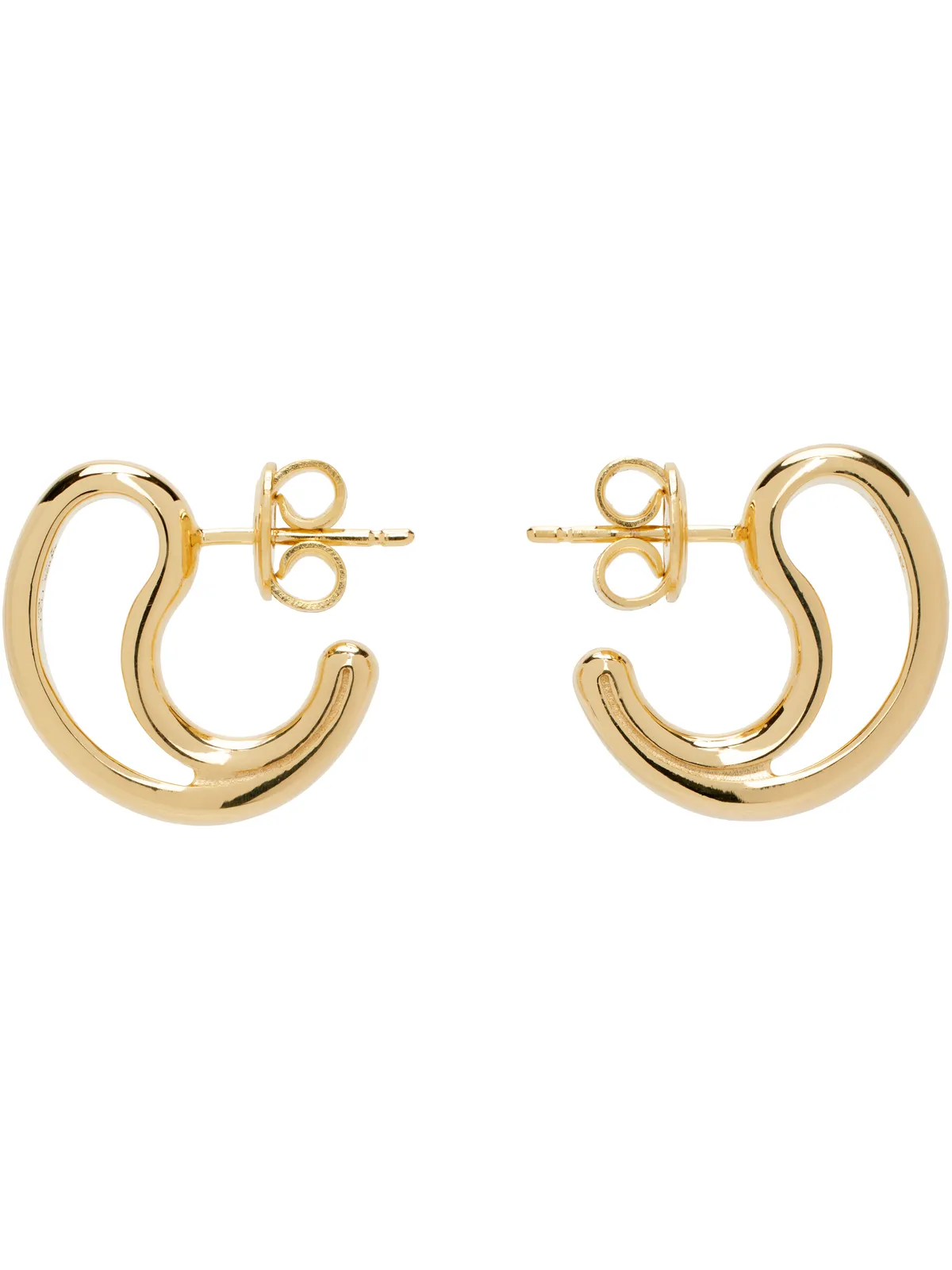 Bottega Veneta ゴールド スモール Frills ピアス - 画像1