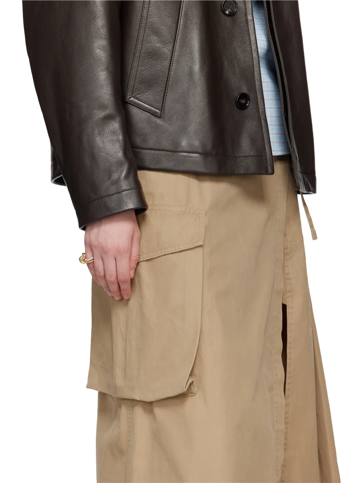 Bottega Veneta シルバー＆ゴールド Knot リング - 画像2