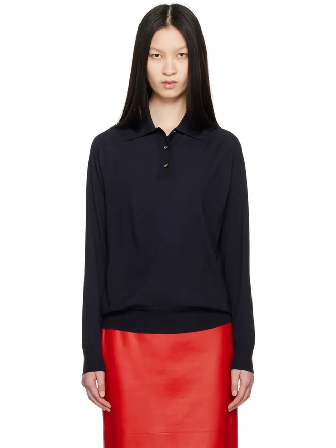 Bottega Veneta Bottega Veneta エクスポーズド シーム ニットポロシャツの商品画像