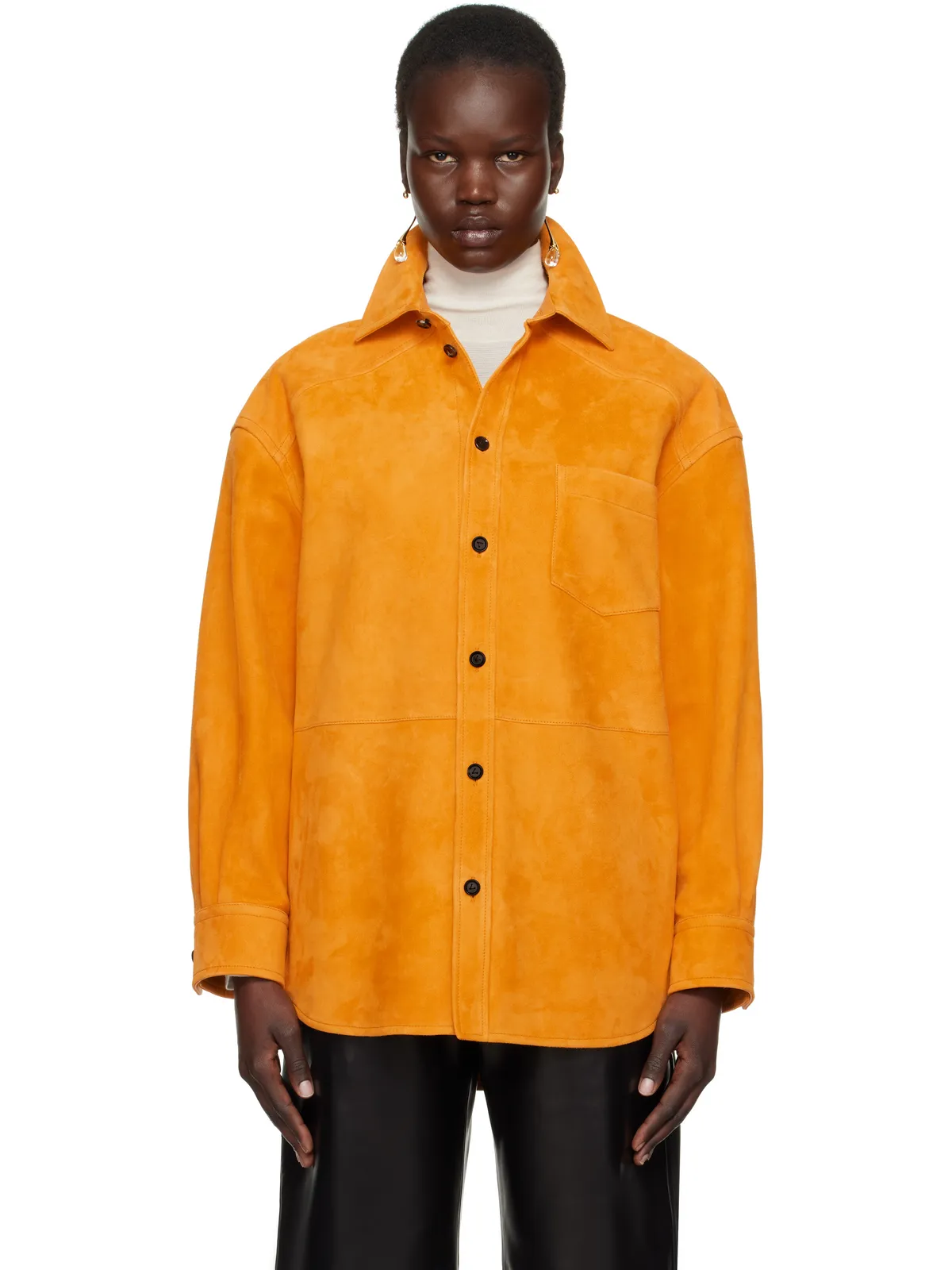 Bottega Veneta スエードレザー シャツ - 画像1