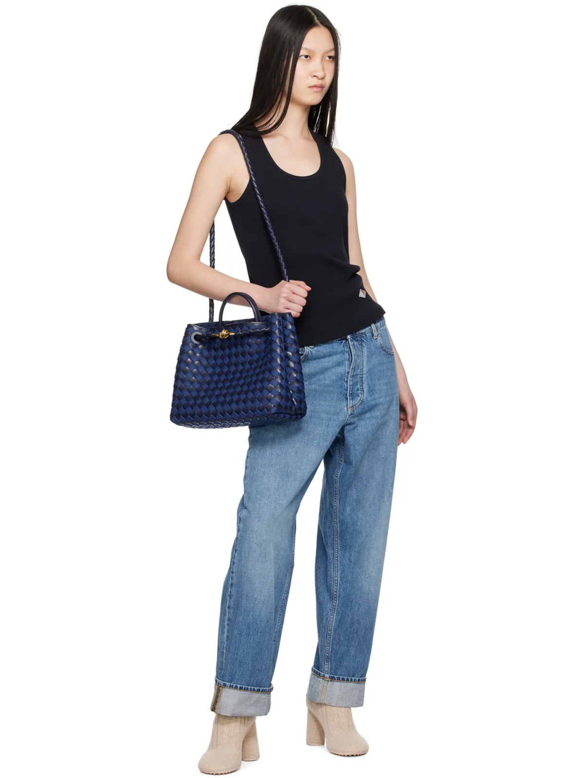 Bottega Veneta ロゴパッチ タンクトップ - 画像4