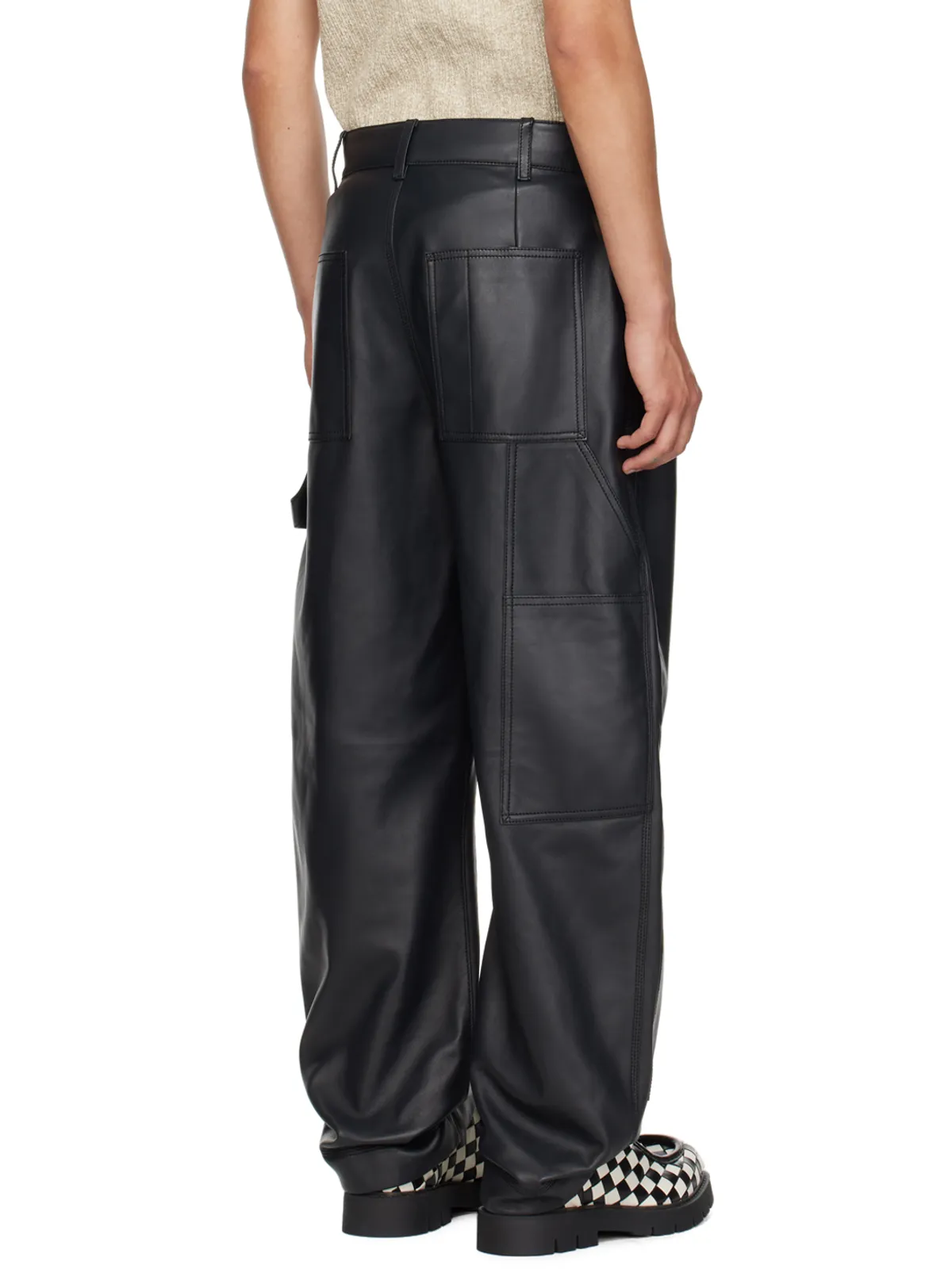 Bottega Veneta カーゴ レザーパンツ - 画像3