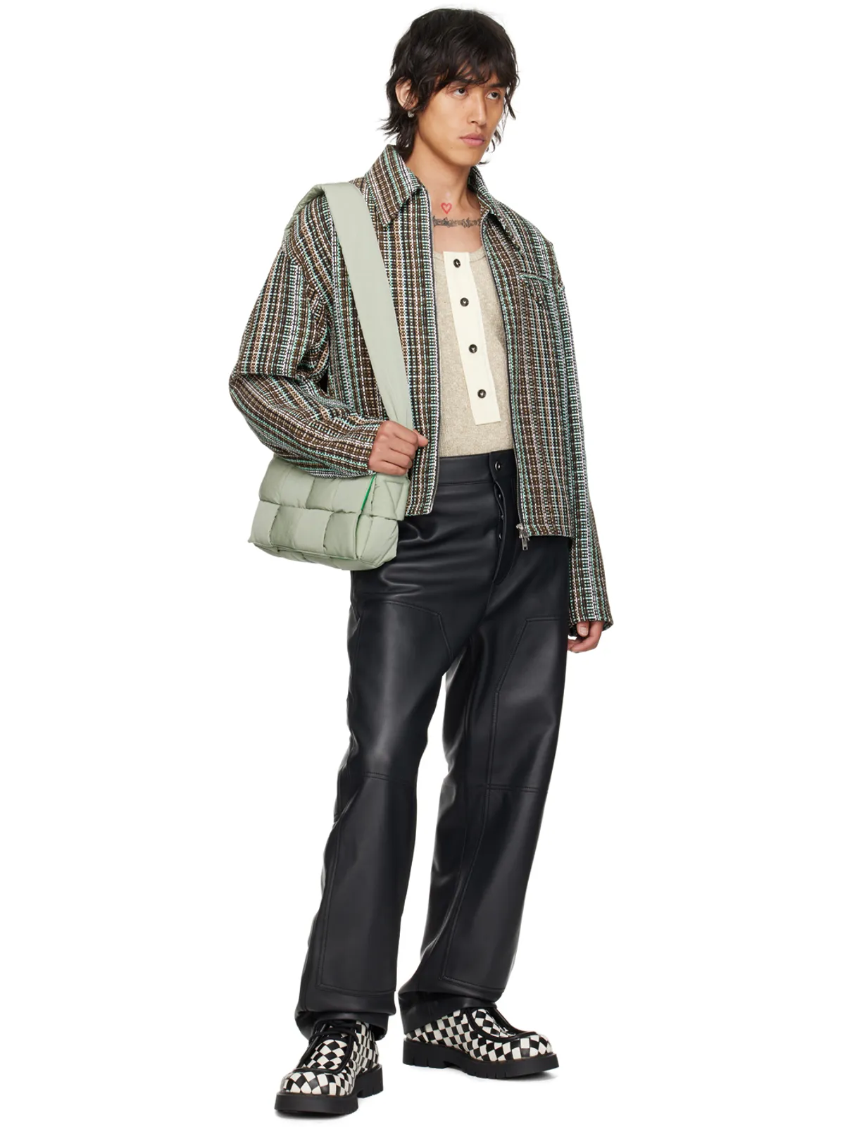 Bottega Veneta カーゴ レザーパンツ - 画像4