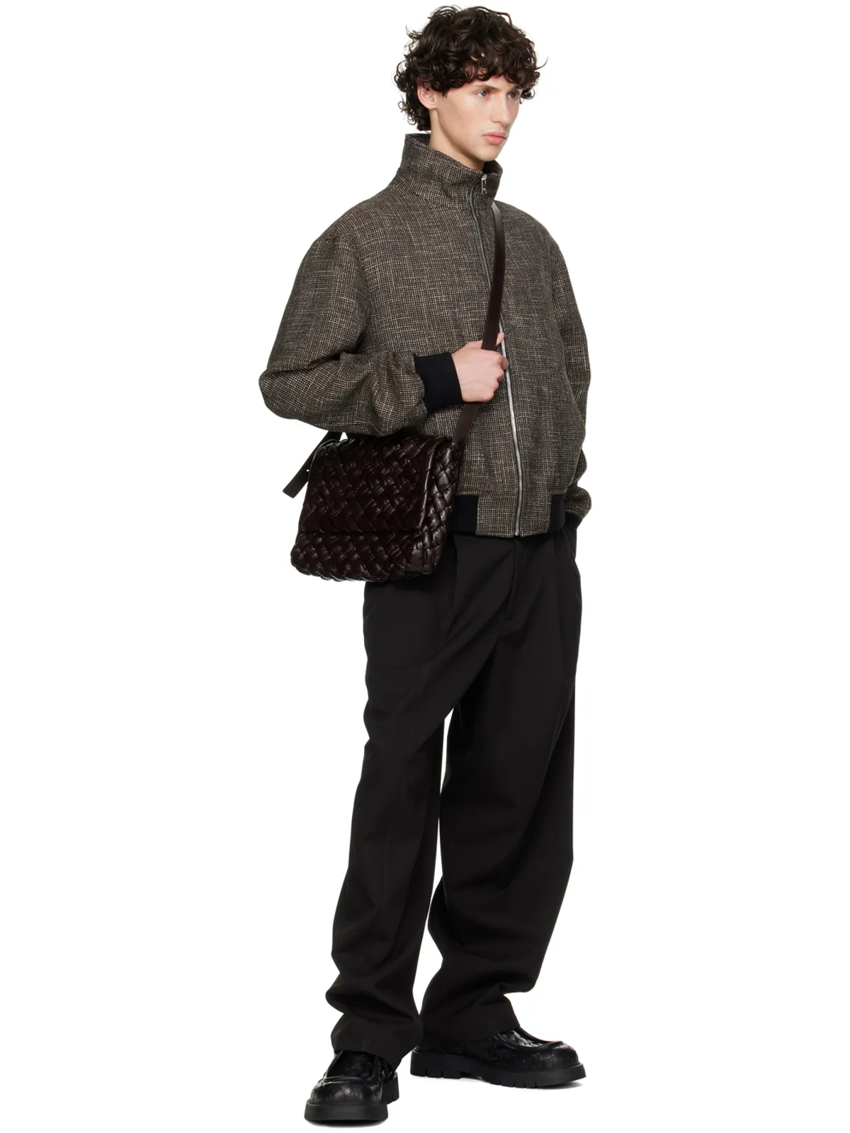 Bottega Veneta 千鳥格子 ボンバージャケット - 画像4