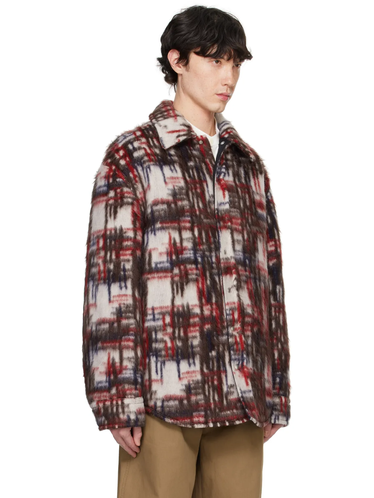 Bottega Veneta アルパカ チェック オーバーシャツ - 画像4