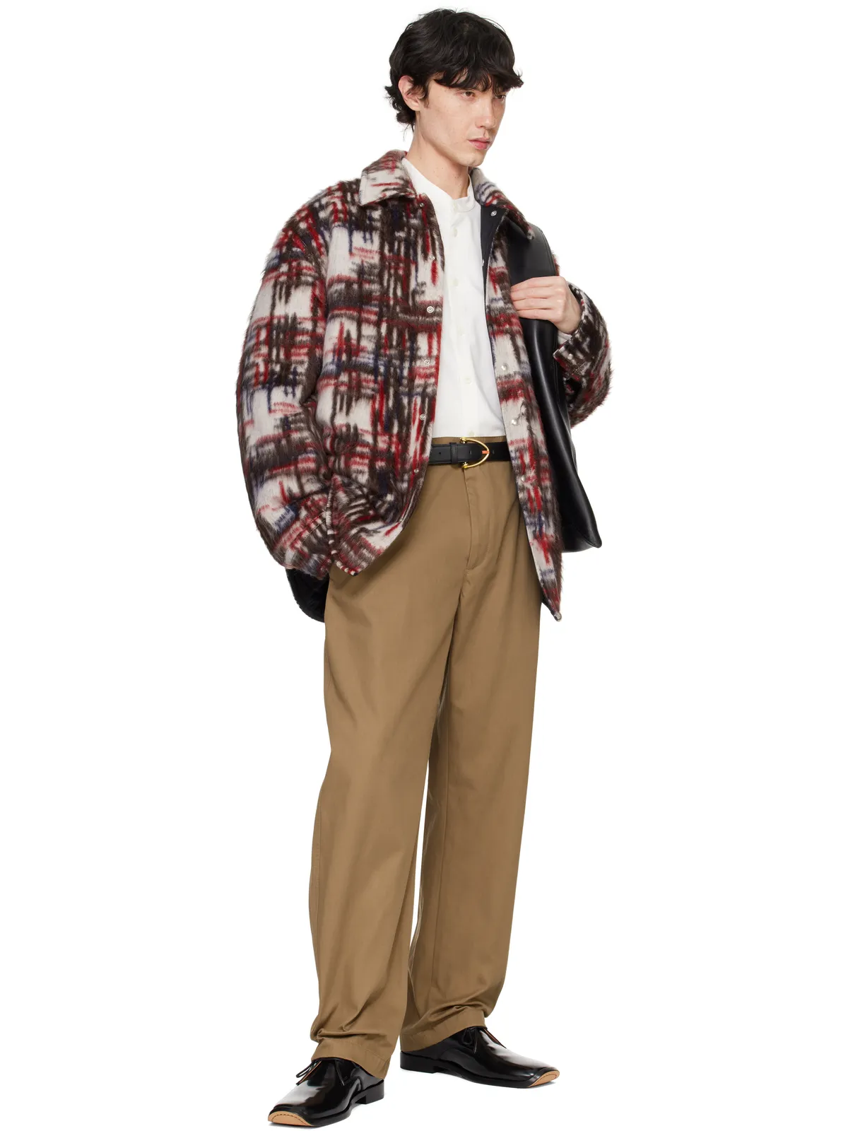 Bottega Veneta アルパカ チェック オーバーシャツ - 画像5