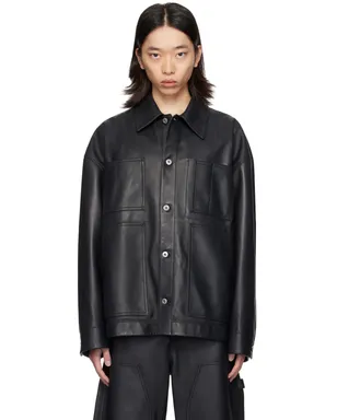Bottega Veneta スプレッドカラー レザージャケット - サムネイル1