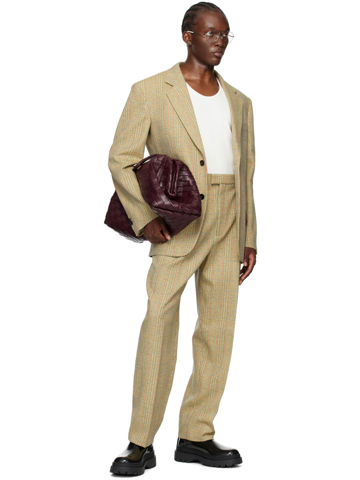 Bottega Veneta ディストーション プリンスオブウェールズ トラウザーズ - 画像4