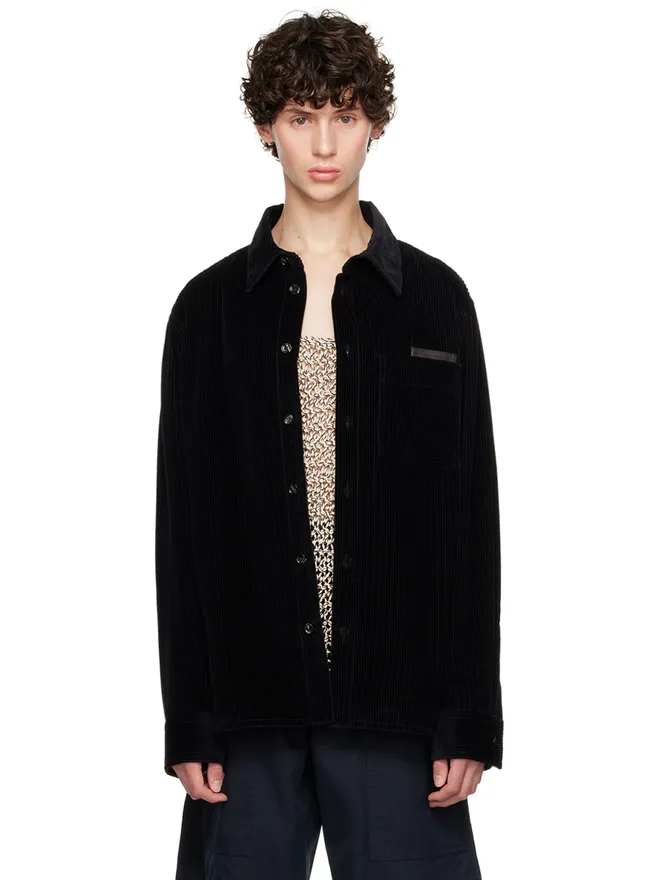 Bottega Veneta Bottega Veneta レザートリム シャツの商品画像