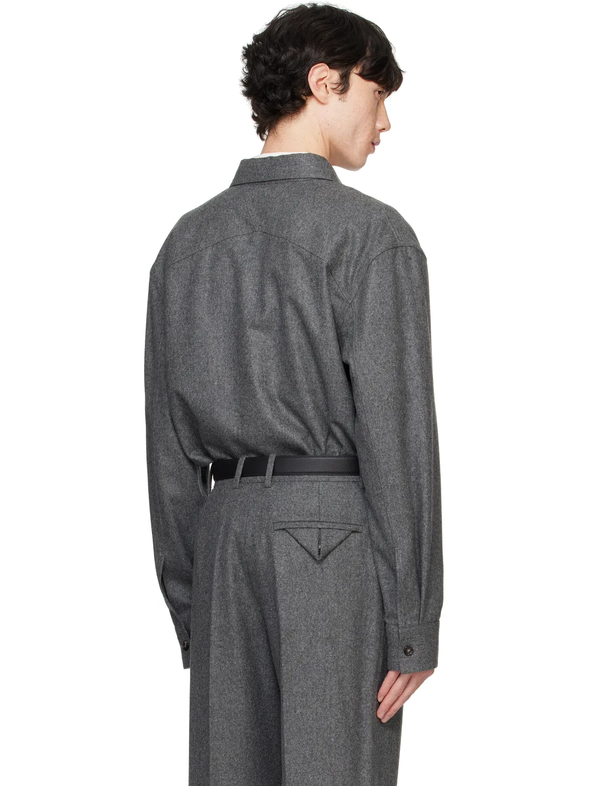 Bottega Veneta ライト ウールフランネル シャツ - 画像3