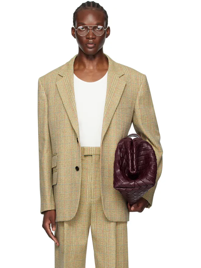 Bottega Veneta Bottega Veneta ディストーション プリンスオブウェールズ テーラードジャケットの商品画像