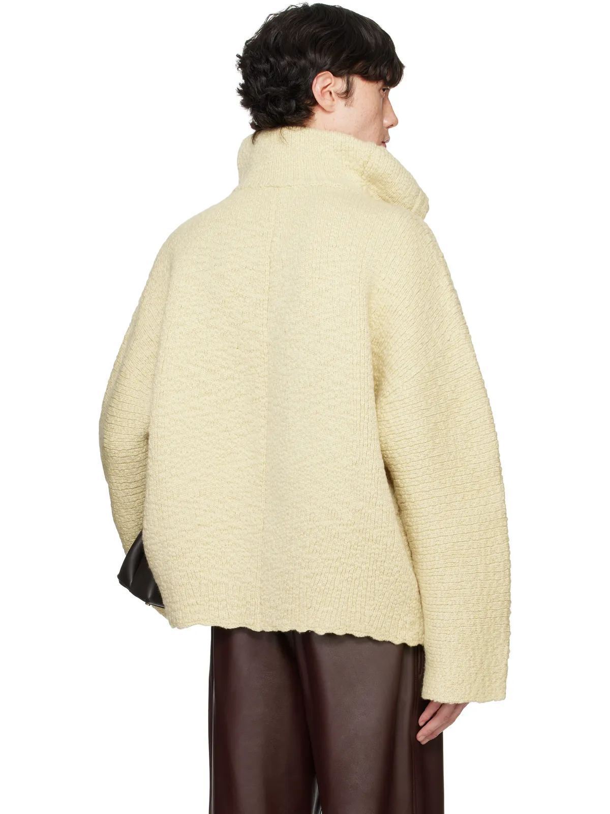 Bottega Veneta テクスチャード ウール ダブルレイヤー カーディガン - 画像3