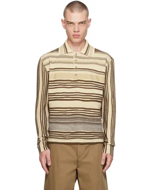 Bottega Veneta ボーダー ニットポロシャツ - サムネイル1