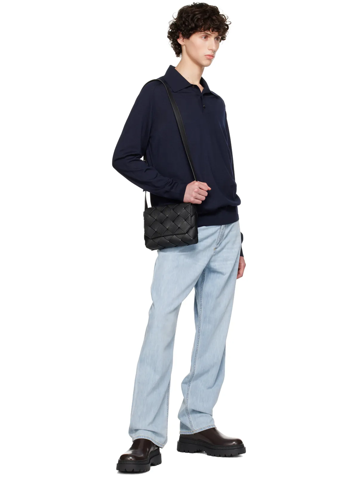 Bottega Veneta インバーテッド シーム ニットポロシャツ - 画像4