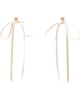 Simone Rocha ピンク Bow Ribbon スタッドピアス - サムネイル1