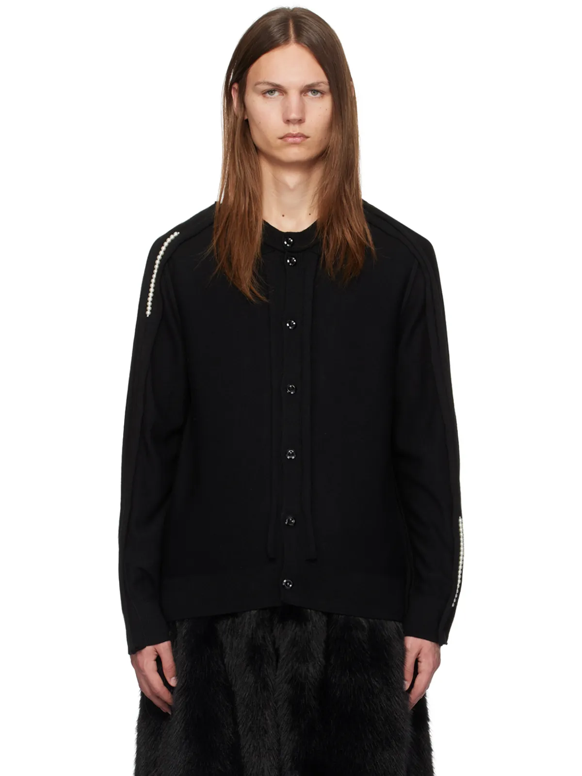 Simone Rocha ビーズ インバーテッドシーム カーディガン - 画像1