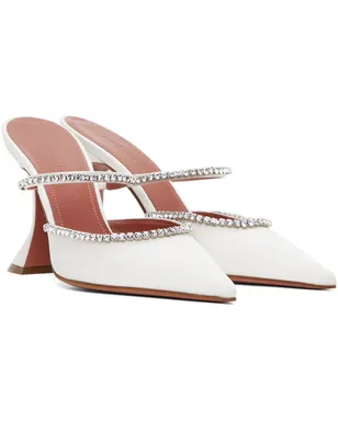 Amina Muaddi ホワイト Gilda ミュール - サムネイル4