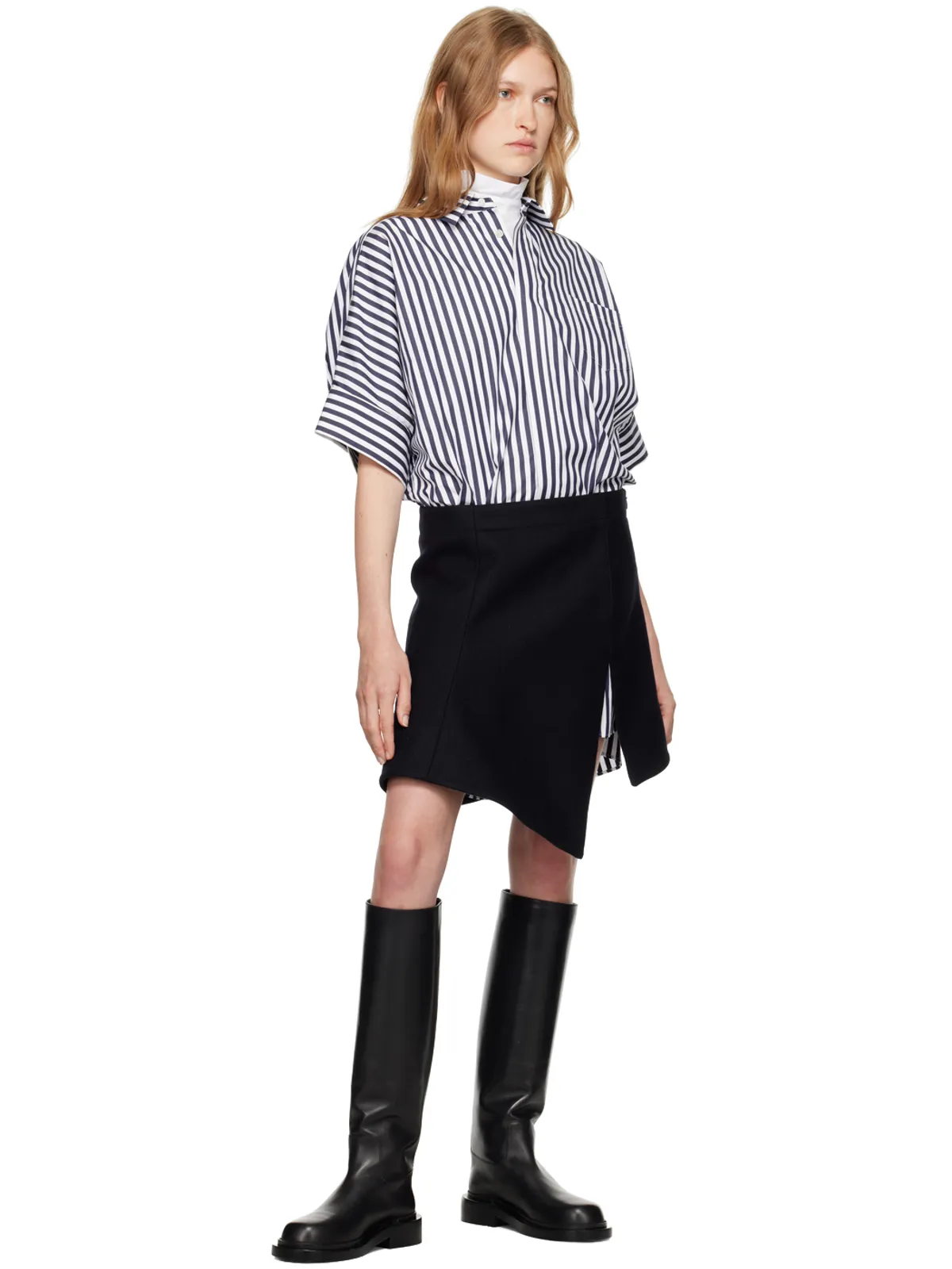 sacai ストライプ パネル ミニドレス - 画像5