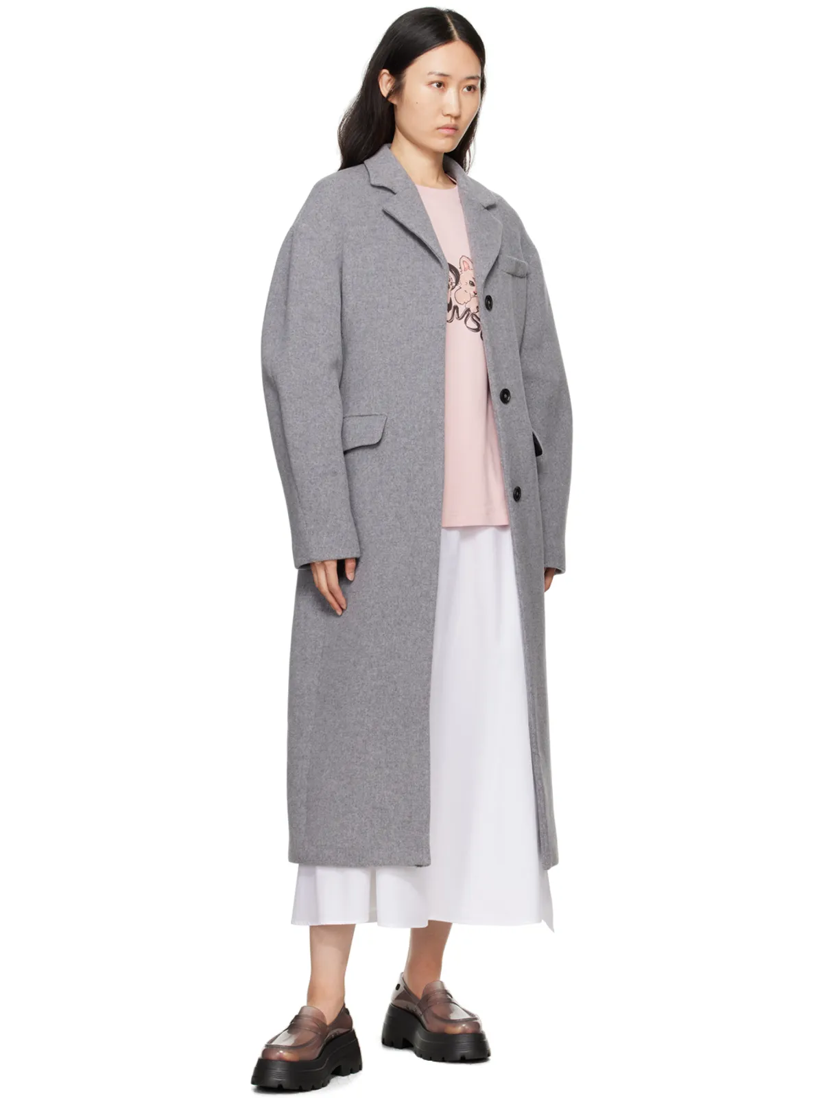 MSGM ドロップショルダー コート - 画像4
